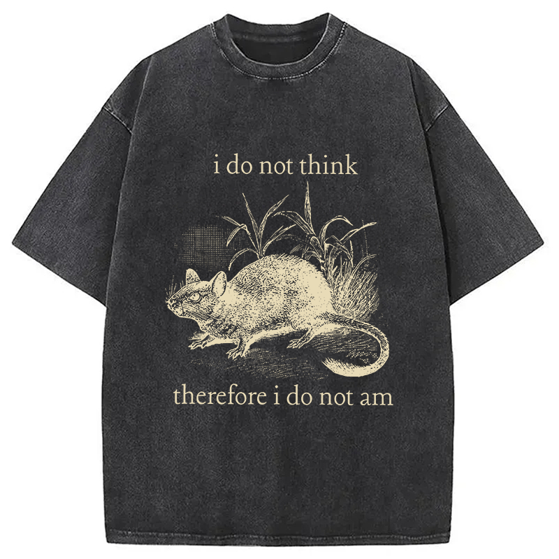 Modecanvas Funny Rat Meme DTG Printing Washed T-Shirt