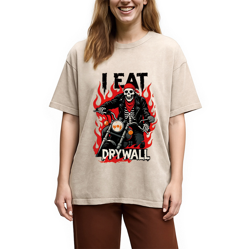 Modecanvas Eat Drywall Funny Meme Washed T-Shirt