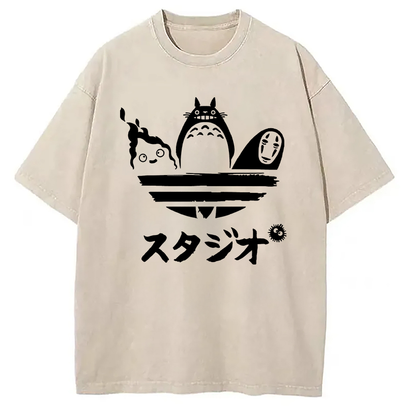 Modecanvas Ghibli Vintage Japanese Washed T-Shirt