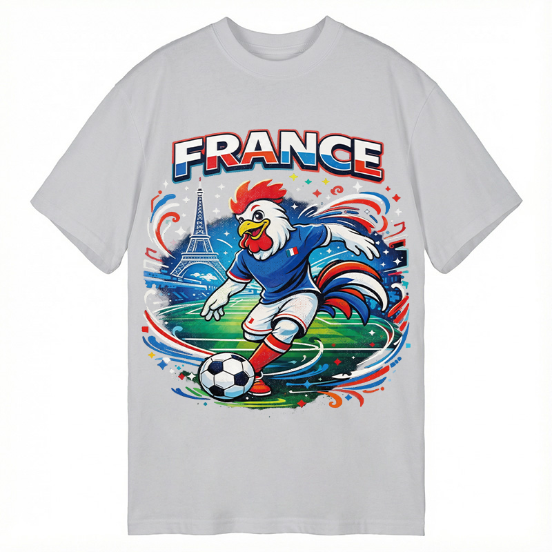 Modecanvas France Rooster Soccer DTG Printing Classic T-Shirt-modecanvas