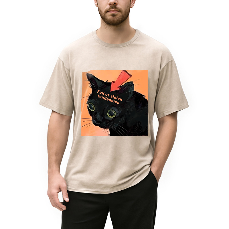 Modecanvas Full of Violen Tendencies Washed T-Shirt