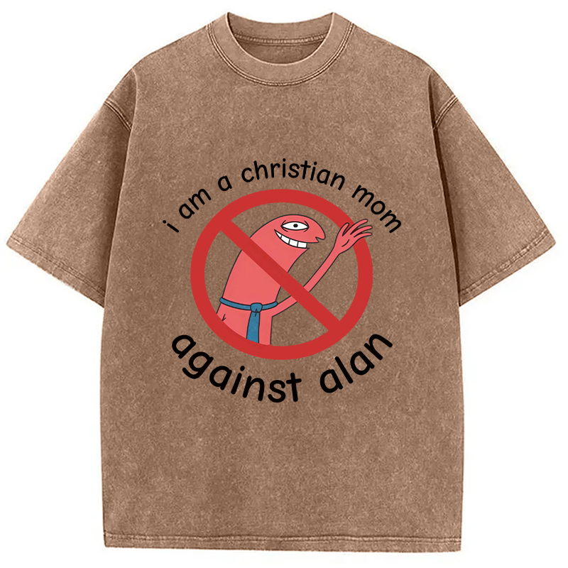 Modecanvas Funny Smiling Washed T-Shirt-modecanvas
