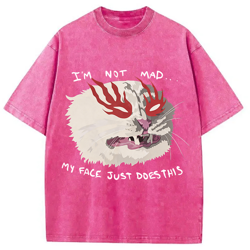 Modecanvas I'm Not Mad DTG Printing Washed T-Shirt