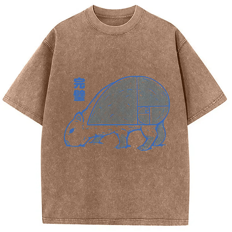 Modecanvas Capy Perfect Butt DTG Printing Washed T-Shirt