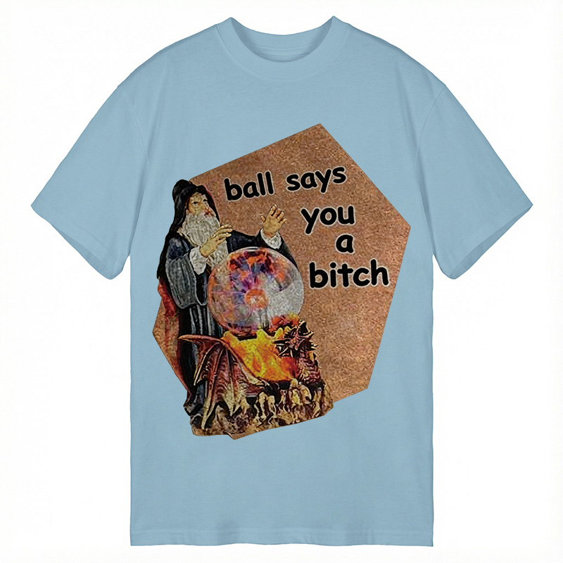 Modecanvas Ball Says You A Bitch Meme DTG Printing Classic T-Shirt-modecanvas