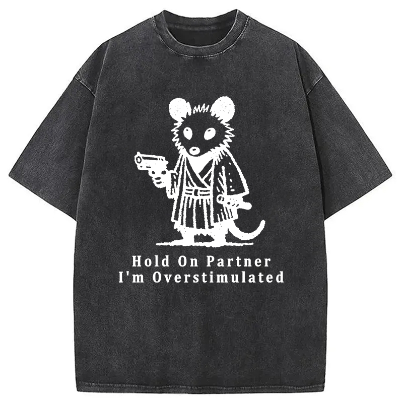 Modecanvas Funny Possum Samurai Washed T-Shirt