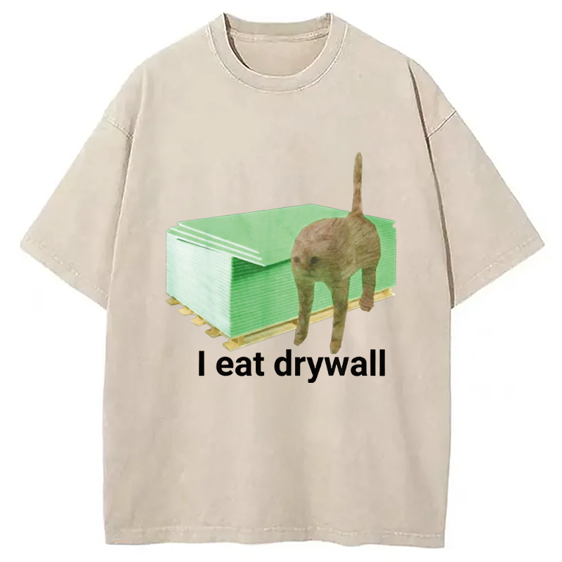 Modecanvas I Eat Drywall Cat Funny
Meme DTG Printing Washed T-Shirt