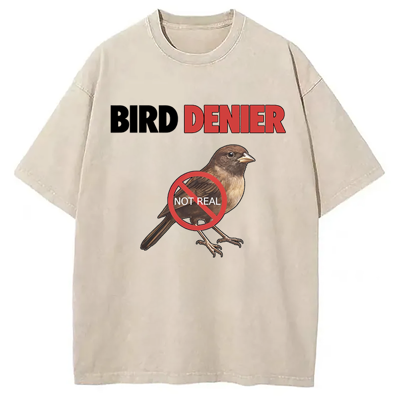 Modecanvas Bird Denier DTG Printing Washed T-Shirt