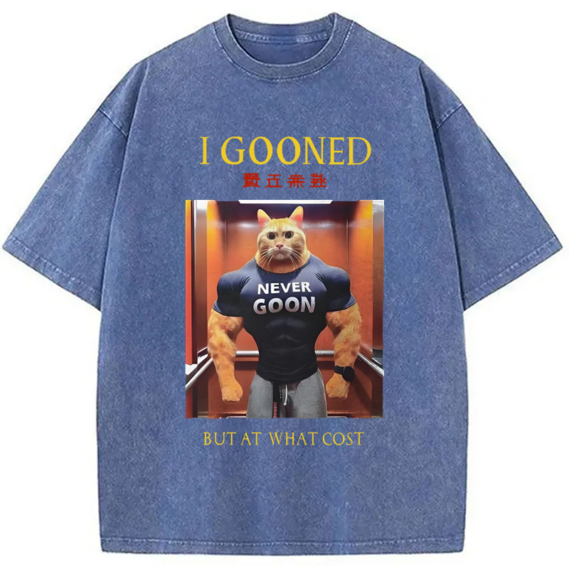 Modecanvas I Gooned but at What Cost Funny Washed T-Shirt