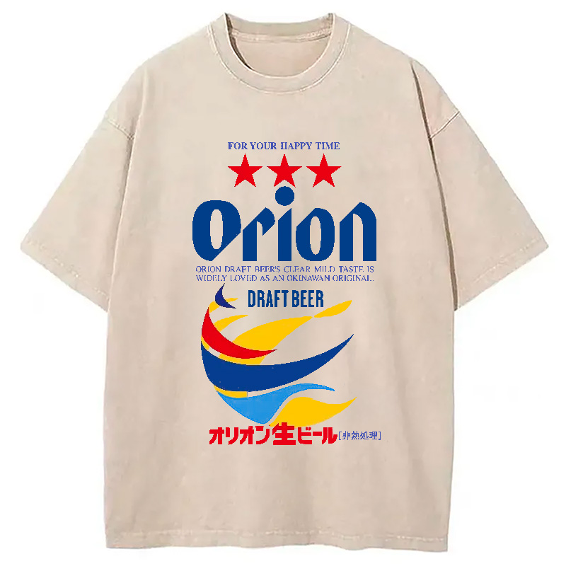 Modecanvas Orion Beer Vintage Japanese Washed T-Shirt-modecanvas