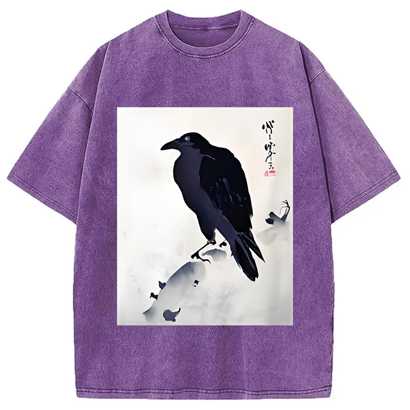 Modecanvas Japanese Kyosai Crow Washed T-Shirt