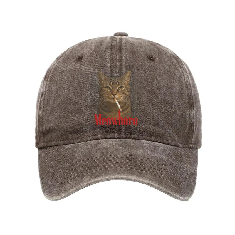 Modecanvas Funny Realistic Cat Meme Washed Cap-modecanvas