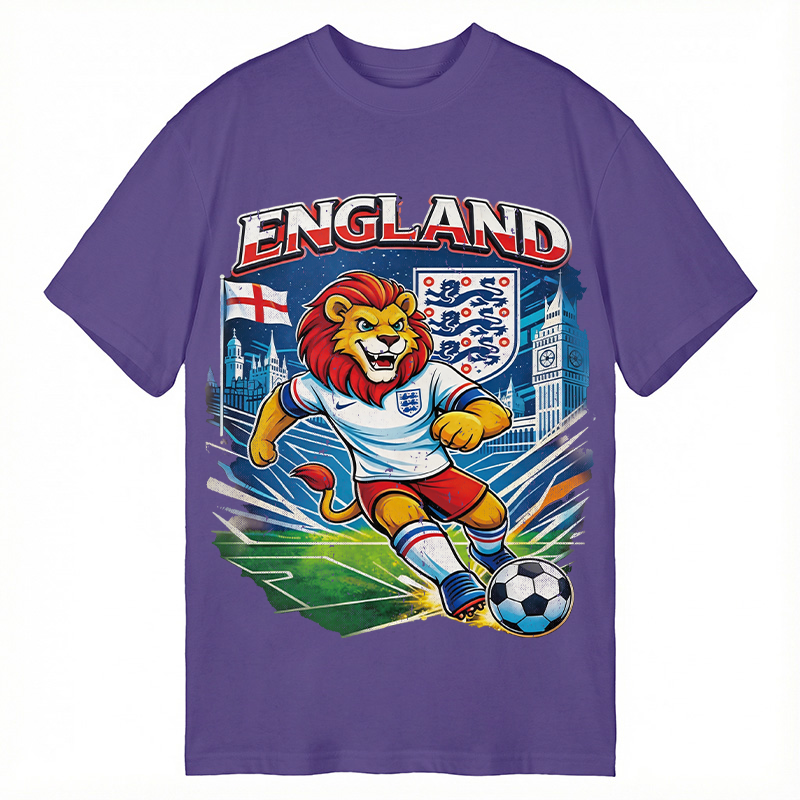 Modecanvas England Lion Soccer DTG Printing Classic T-Shirt-modecanvas