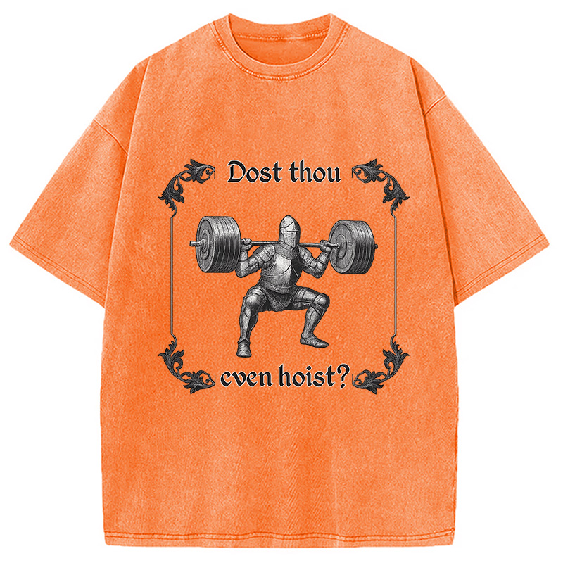 Modecanvas Dost Thou Even Hoist Washed T-Shirt-modecanvas