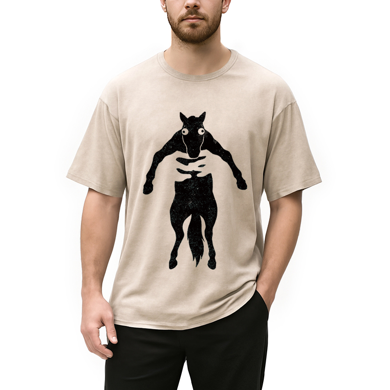 Modecanvas Hold Your Horse DTG Printing Washed T-Shirt