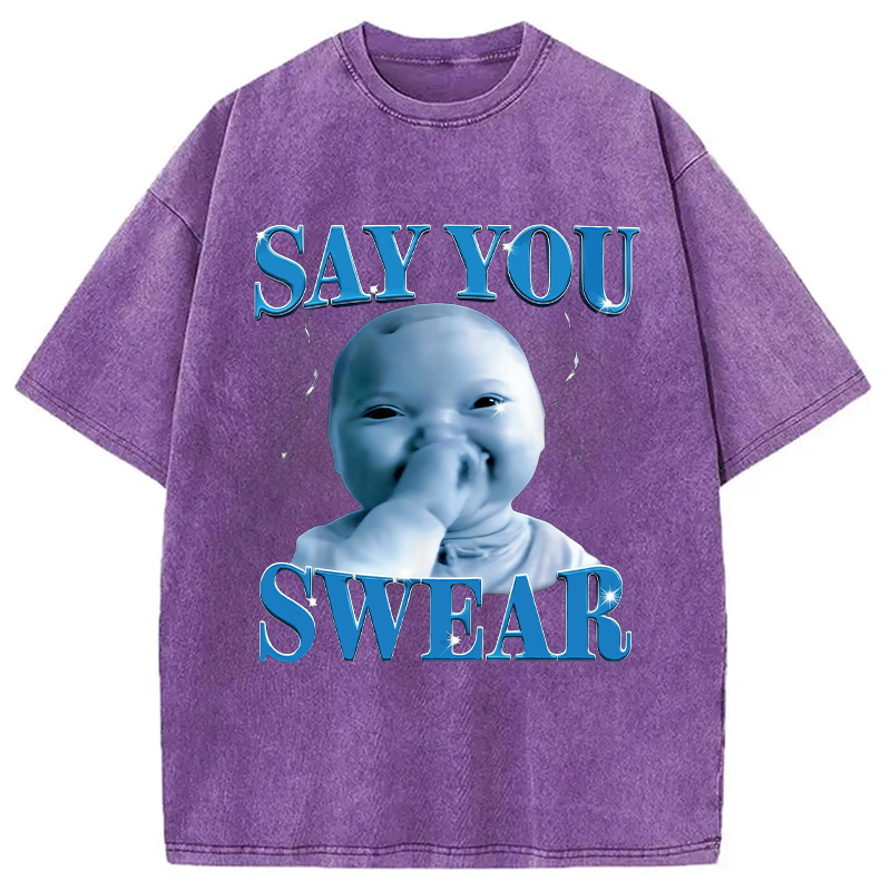 Modecanvas Funny Niche Baby Washed T-Shirt