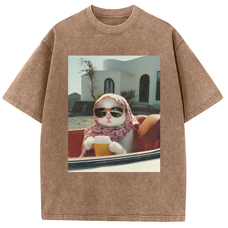 Modecanvas Just A Chill Girl Vintage Washed T-Shirt