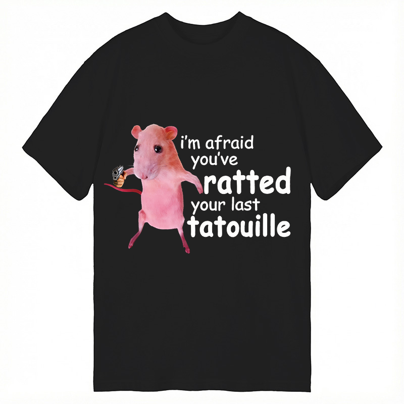 Modecanvas Funny Pink Rat Meme DTG Printing Classic T-Shirt-modecanvas