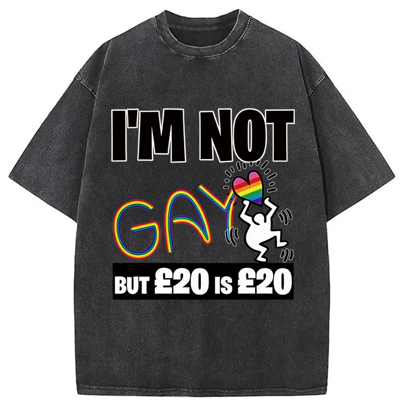 Modecanvas 20 Is 20 Heart Rainb DTG Printing Washed T-Shirt-modecanvas