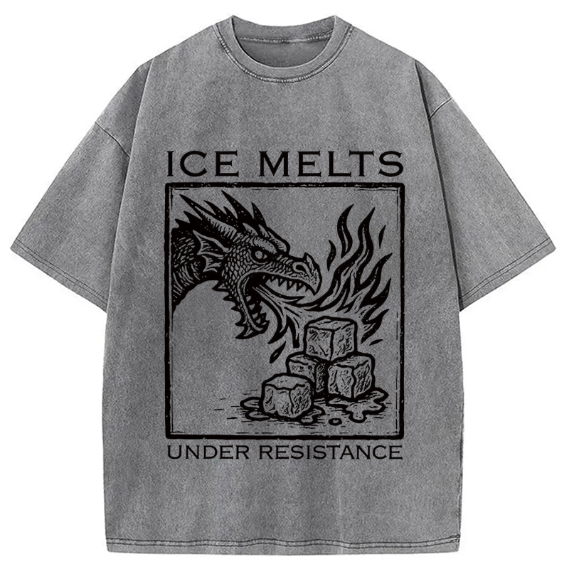 Modecanvas Ice Melts Under Resistance DTG Printing Washed T-Shirt