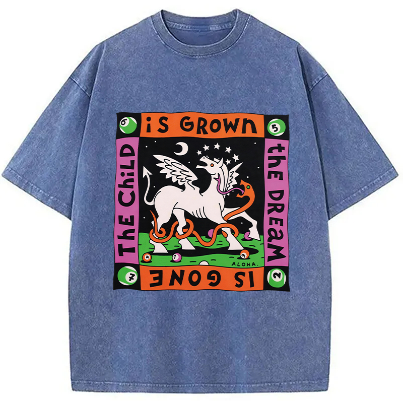Modecanvas The Dream Is Gone The Child Is Grown DTG Printing Washed T-Shirt
