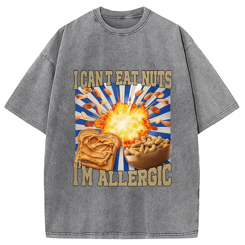 Modecanvas Allergy Nut Intolerance Washed T-Shirt