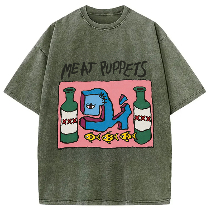 Modecanvas Ment Puppets DTG Printing Washed T-Shirt