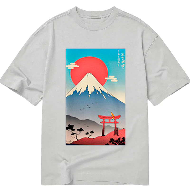 Modecanvas Ikigai in Mt. Fuji DTG Printing Classic T-Shirt-modecanvas