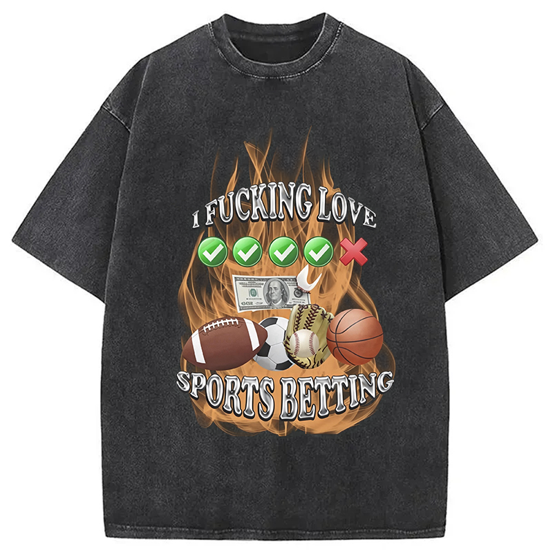 Modecanvas Sports Betting DTG Printing Washed T-Shirt