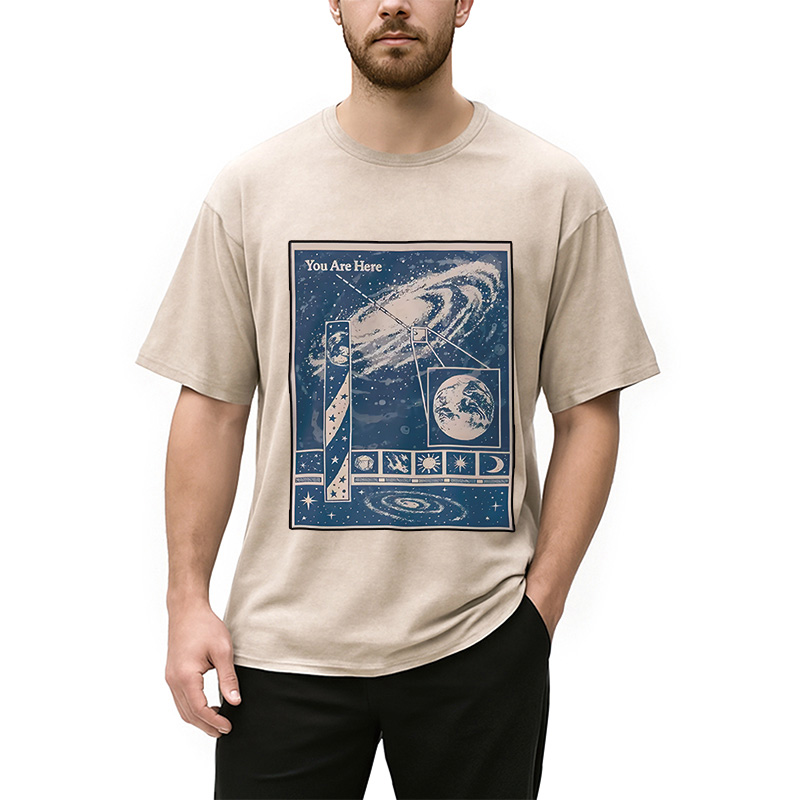 Modecanvas You Are Here Space Washed T-Shirt