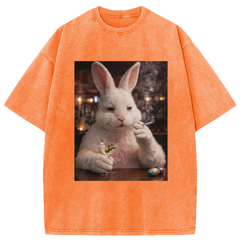 Modecanvas Unhinged Easter Bunny DTG Printing Washed T-Shirt