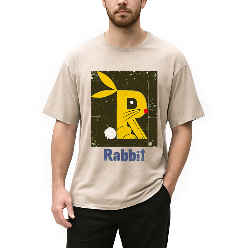 Modecanvas R is For Rabbit DTG Printing Washed T-Shirt