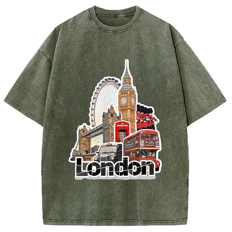 Modecanvas London View Washed T-Shirt