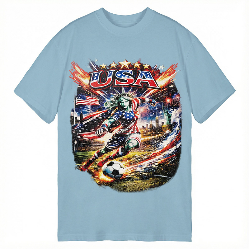 Modecanvas USA Football Skull DTG Printing Classic T-Shirt-modecanvas