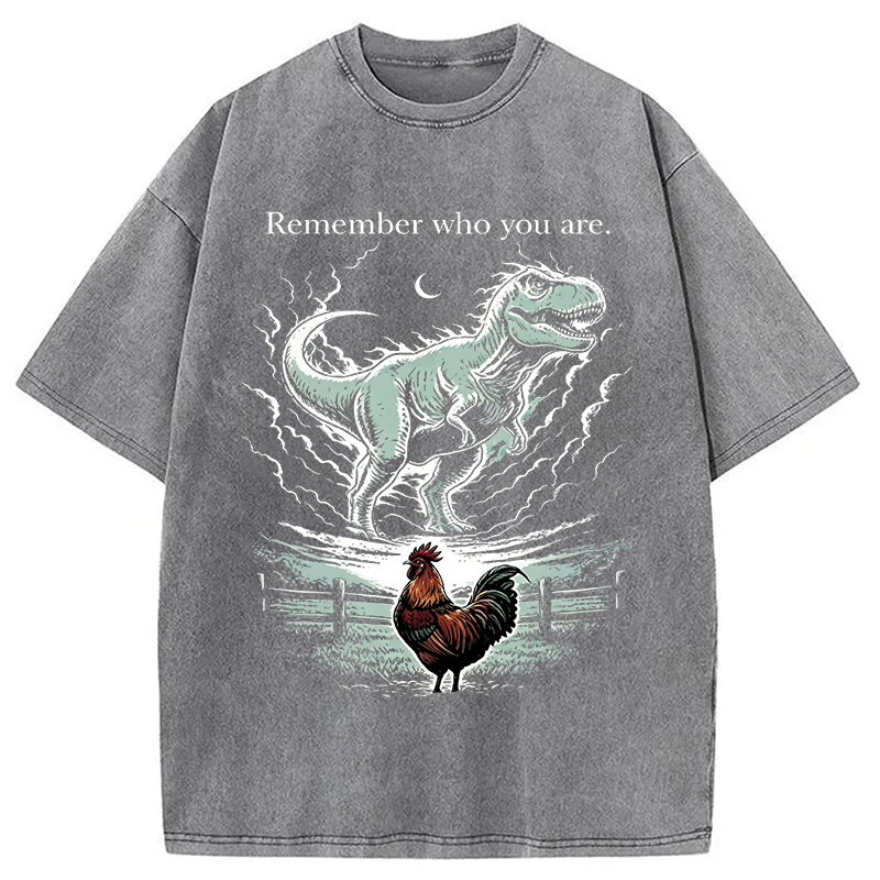 Modecanvas Remember Who You Are DTG Printing Washed T-Shirt