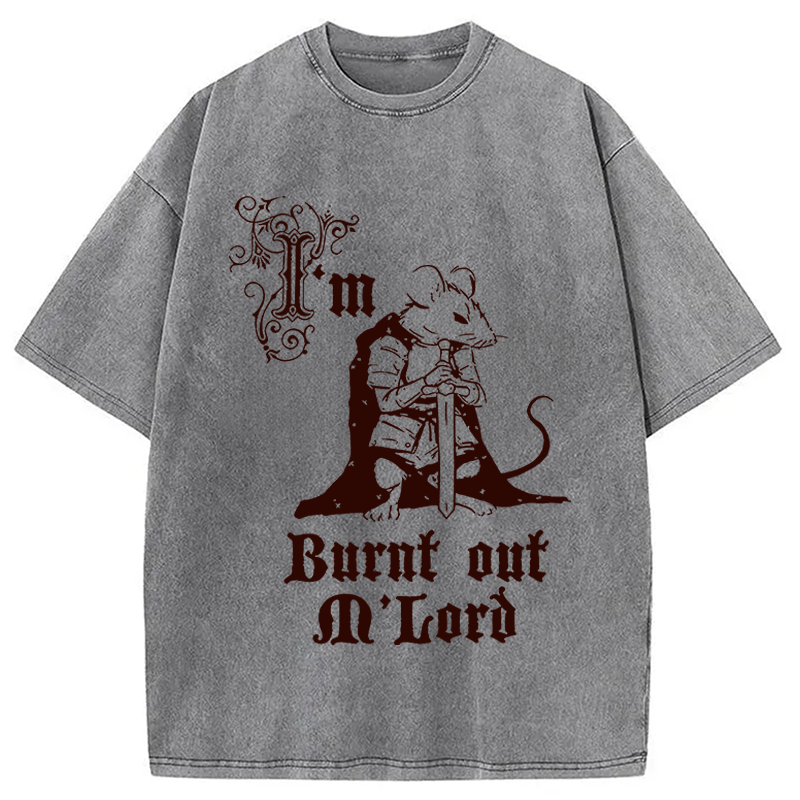 Modecanvas Tired Mouse DTG Printing Washed T-Shirt