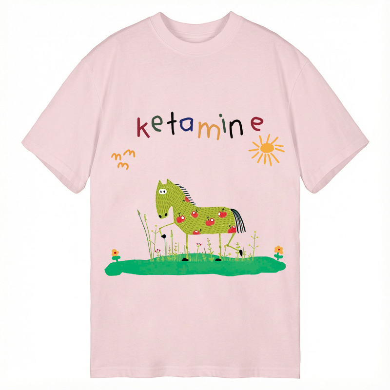 Modecanvas Funny Ketamine Horse DTG Printing Classic T-Shirt-modecanvas
