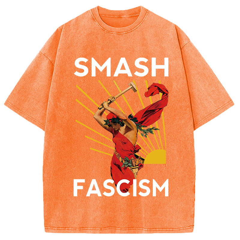 Modecanvas Smash Fascism DTG Printing Washed T-Shirt