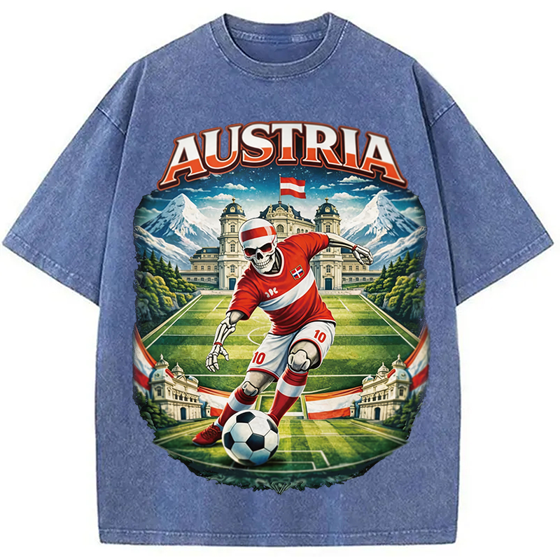Modecanvas Austria Soccer DTG Printing Washed T-Shirt