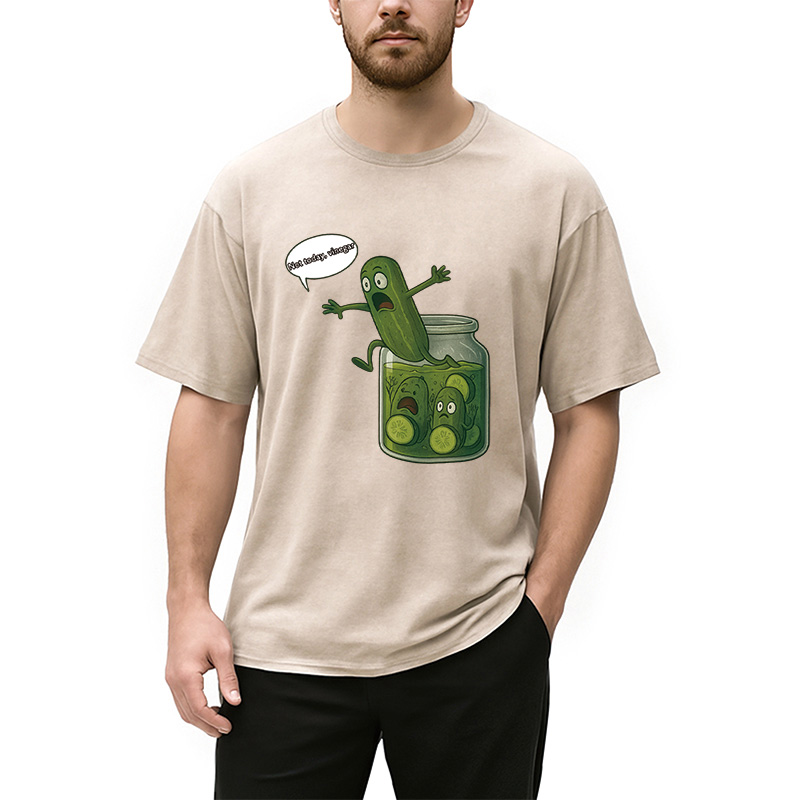 Modecanvas Funny Pickle Shirt-Not Today Washed T-Shirt