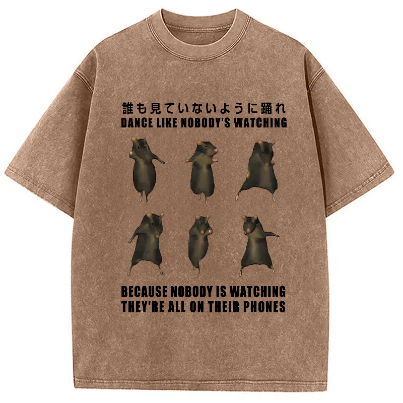 Modecanvas Mouse Entertaining Himself Washed T-Shirt