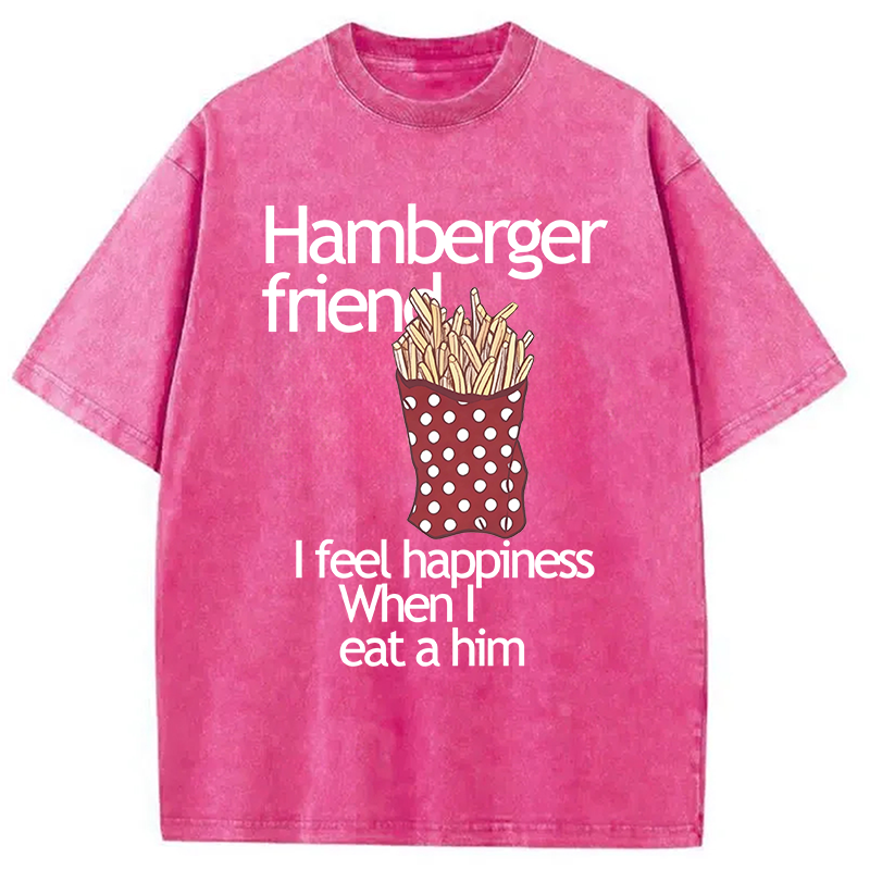 Modecanvas Hamberger Friend DTG Printing Washed T-Shirt