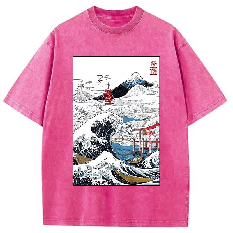 Modecanvas Snowy Japan Washed T-Shirt