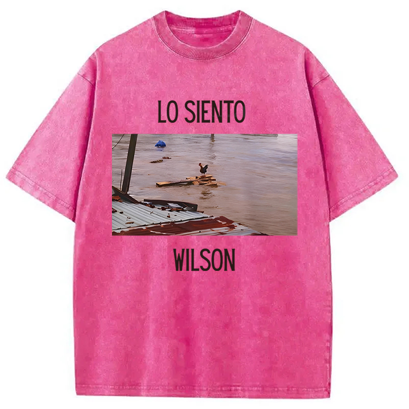 Modecanvas Wilson Chicken Meme DTG Printing Washed T-Shirt