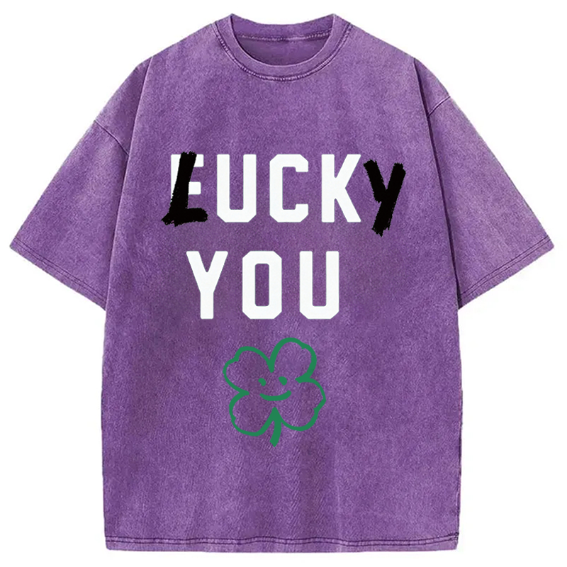 Modecanvas Lucky You DTG Printing Washed T-Shirt