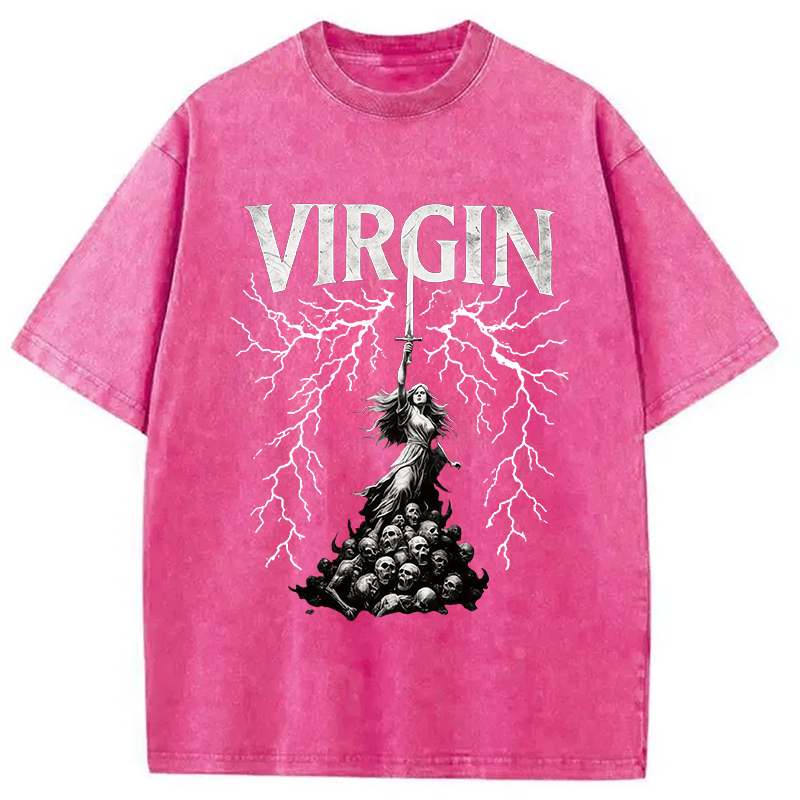 Modecanvas Virgin Maiden Gothic DTG Printing Washed T-Shirt
