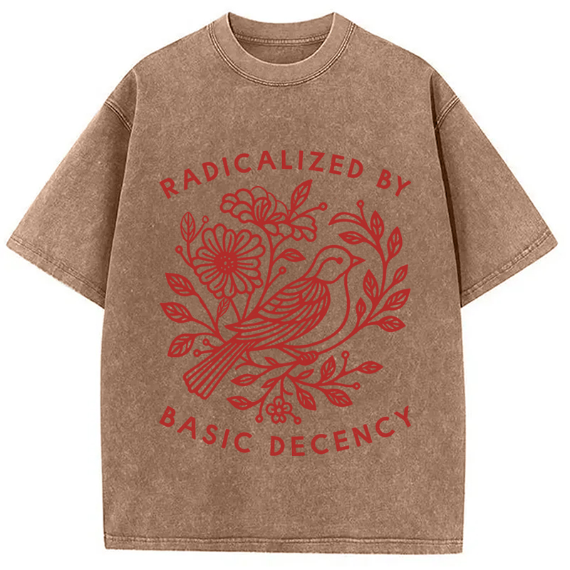 Modecanvas Pigeon Was Moved Washed T-Shirt-modecanvas