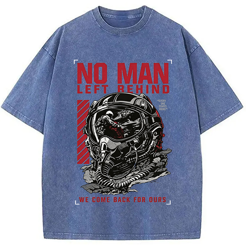 Modecanvas No Man Left Behind DTG Printing Washed T-Shirt