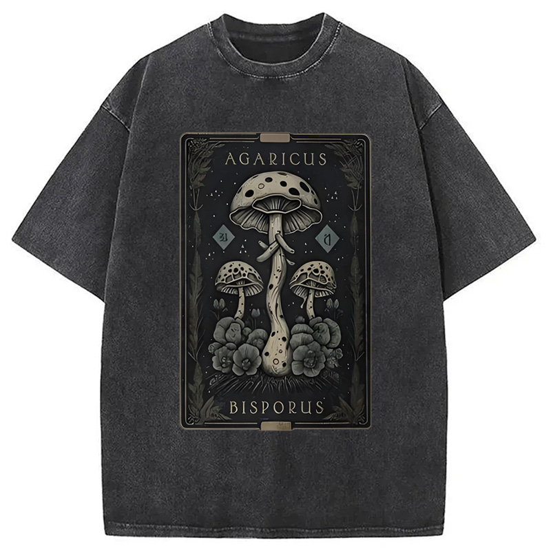 Modecanvas Mushroom Forest Vintage Tarot Washed T-Shirt