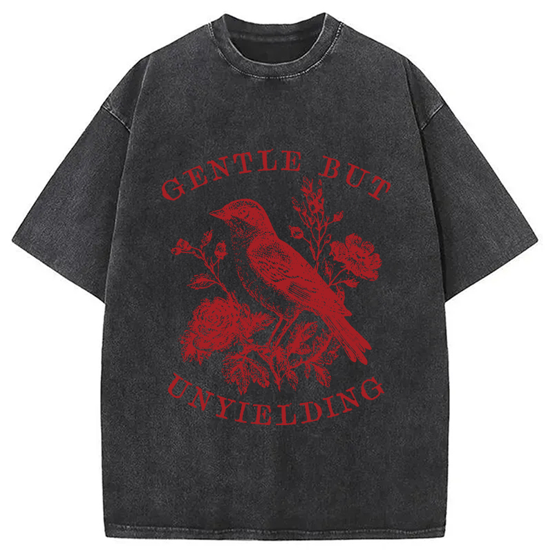Modecanvas Gentle But Unyielding DTG Printing Washed T-Shirt-modecanvas